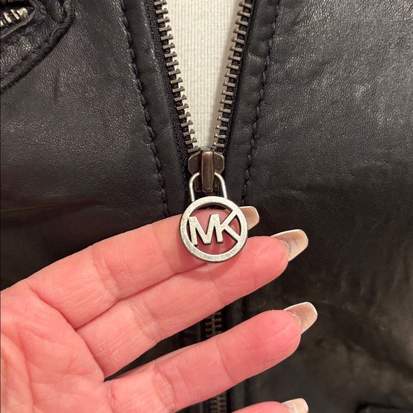 Michael Kors Classic Black Leather Jacket - Picture 6 of 8